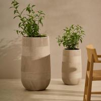Kave Home Plantenpot 'Tival' Set van 2 stuks, kleur Beige - thumbnail