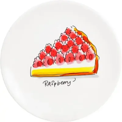 Blond Amsterdam taartbord aardewerk raspberry pie 18x2cm multi