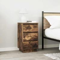 Nachtkastje met LED-verlichting 38x34x65cm gerookt eikenkleurig - thumbnail