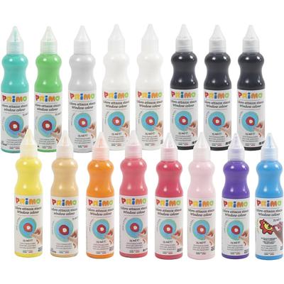 PRIMO Raamverf, diverse kleuren, 16x75 ml/ 1 doos PRIMO Raamverf, diverse kleuren, 16x75 ml/ 1 doos