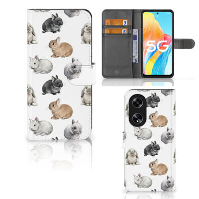 Telefoonhoesje | Met pasjeshouder | voor OPPO Reno8 T 5G Konijntjes