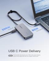 Inateck 7-in-1 USB C-hub met 4K HDMI, PD 100W, 3 USB A 3.2 10 Gbps, SD/TF kaartlezer, 50 cm kabel, compatibel met Windows 7/8/10/11, Mac OS, Linux - thumbnail
