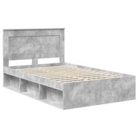 Bedframe met hoofdeinde Beton 120 x 190 cm Massief grenenhout - thumbnail