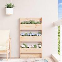 Plantenbak wandmontage 3-laags 60x18,5x110 cm grenenhout - thumbnail