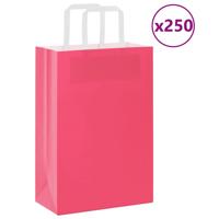 VidaXL Papieren zakken 250 st met hengsels 21x11x31 cm roze - thumbnail