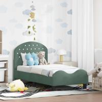Peuterbedframe met hoofdbord Zeegroen 70 x 140 cm Fluweel - thumbnail