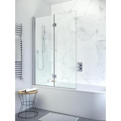 Crosswater Design New badwand 2 delig 106x150cm met scharnieren helder glas DBVSC1060_V2