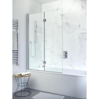 Crosswater Design New badwand 2 delig 106x150cm met scharnieren helder glas DBVSC1060_V2 - thumbnail