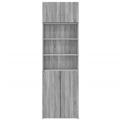 Opbergkast 70x42,5x225 cm bewerkt hout grijs sonoma eikenkleur - thumbnail
