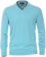 Casa Moda Sport Trui V-Hals Hemelsblauw Pima Katoen Regular Fit - thumbnail