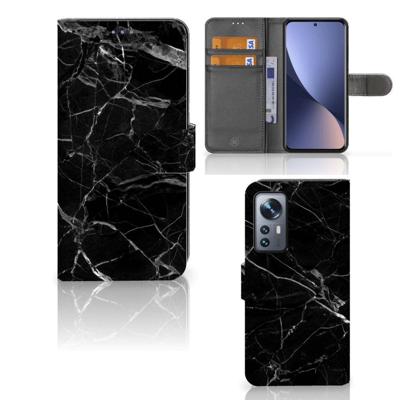 Xiaomi 12 | 12X | Bookcase | Marmer Zwart - Origineel Cadeau Vader