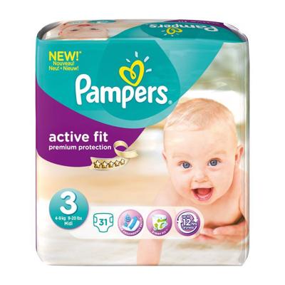 Pampers Pampers Active Fit Midi Midpack 3 4-9 Kg- 31 Stuks