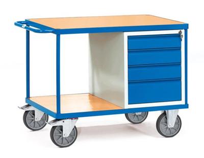 Fetra Hauptartikel 2474 Tafel en kabinetwagen Staal Poedercoating Laadvermogen (max.): 500 kg Stralend blauw (RAL 5007)