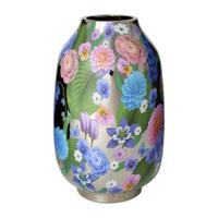 Vaas bloemen zilverkleurig - multikleur - ø19x31 cm - thumbnail