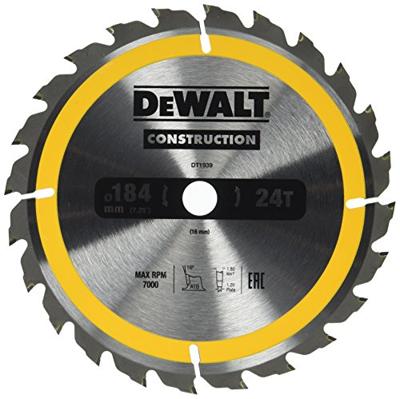 DeWALT Cirkelzaagblad voor Hout | Construction | Ø 184mm Asgat 16mm 24T - DT1939-QZ