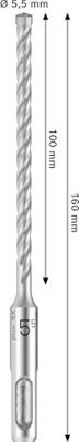 Bosch Accessoires PRO SDS plus-5X Hamerboor | 5,5 x 100 x 160 mm - 2608707231 - thumbnail