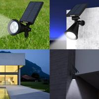 Waterdichte buitenspot op zonne-energie - LUMISKY - 4 witte LED's - 200 Lm - Draaibare kop op 90°C - thumbnail