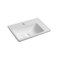 Wastafel Sapho Arana Rechthoekig 56x35x11 cm Rechts Marmer Wit Sapho - thumbnail