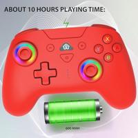 Draadloze controller - SUBSONIC - Switch 2 / Switch - Programmeerbare LED's - Trillingen - Gyroscoop - Rood - thumbnail
