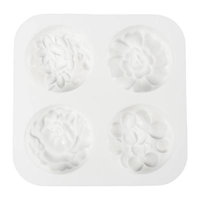Creativ Company Siliconen vormen, cirkel met bloemmotief , l: 6,8 cm, b: 2,3 cm, 4 stuk/ 1 doos