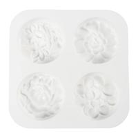 Creativ Company Siliconen vormen, cirkel met bloemmotief , l: 6,8 cm, b: 2,3 cm, 4 stuk/ 1 doos - thumbnail
