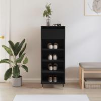 VidaXL Schoenenkast 40x36x105 cm bewerkt hout zwart - thumbnail