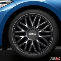 4-Delige Sparco Wieldoppenset Roma 15-inch grijs/zwart SP1596GRBK - thumbnail