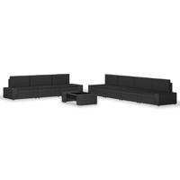 8-delige Loungeset poly rattan zwart - thumbnail