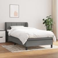 Boxspring met matras stof donkergrijs 80x200 cm - thumbnail