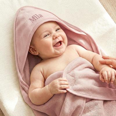 Badcape met naam - Badstof - Roze