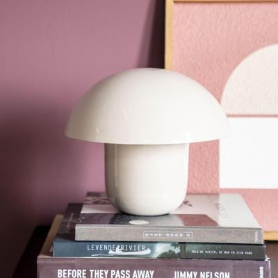 By-Boo Tafellamp 'Toad' 27cm hoog, kleur Beige