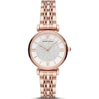 Emporio Armani AR11244 Horloge Gianni T-Bar staal rosekleurig-wit 32 mm - thumbnail
