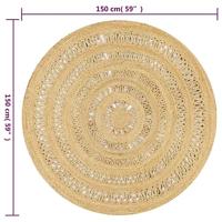 VidaXL Vloerkleed handgemaakt 150 cm gevlochten jute - thumbnail