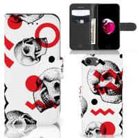 Telefoonhoesje met Naam iPhone 7 | 8 | SE (2020) | SE (2022) Skull Red - thumbnail