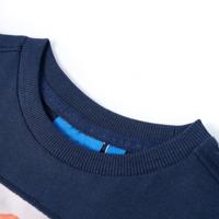 Kindershirt met lange mouwen berenprint 92 gemleerd marineblauw - thumbnail
