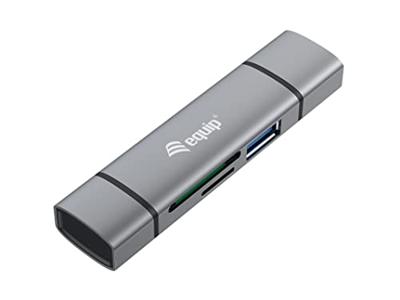 Equip 245460 geheugenkaartlezer USB 3.2 Gen 1 (3.1 Gen 1) Type-A/Type-C Grijs