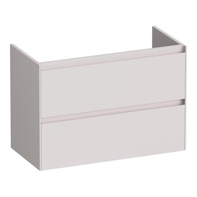 Brauer Inspire - Onderkast Ondiep - 80 cm - met 2 Softclose Lades Greeploos en 1 Sifon Uitsparing - Mat Zand