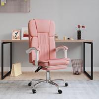 Kantoorstoel verstelbaar kunstleer roze - thumbnail