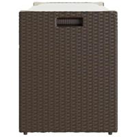 Opbergbank met kussen voor buiten 100 cm poly rattan bruin - thumbnail