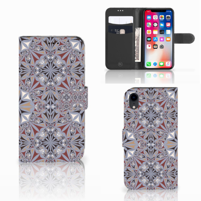 Apple iPhone Xr | Bookcase | Flower Tiles Apple iPhone Xr | Bookcase | Flower Tiles