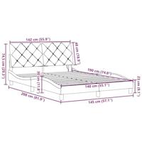 Bedframe met LED zonder matras 140x190 cm stof zwart - thumbnail