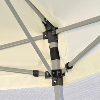 Partytent pop-up zeshoekig met 6 zijwanden 3,6x3,1 m crmewit - thumbnail