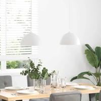 Hanglampen 2 st In hoogte verstelbaar E27 30 cm metaal wit - thumbnail