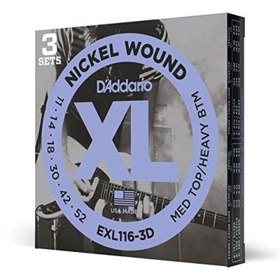 D'Addario EXL116-3D 11-52 Medium Top Heavy Bottom Nickel Wound snaren voor elektrische gitaar (3 sets) D'Addario EXL116-3D 11-52 Medium Top Heavy Bottom Nickel Wound snaren voor elektrische gitaar (3 sets)