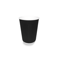 Kartonnen koffiebeker 360cc 12oz Ripple Zwart - thumbnail