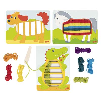 Goki houten weefpuzzels, 3st.