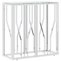Wandtafel 70x30x70 cm roestvrij staal en glas - thumbnail
