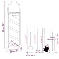 5-delige Haardset 23x15x66 cm staal - thumbnail