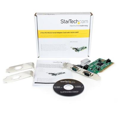 StarTech.com 2-poort PCI RS232 Seriële Adapterkaart met 16550 UART StarTech.com 2-poort PCI RS232 Seriële Adapterkaart met 16550 UART