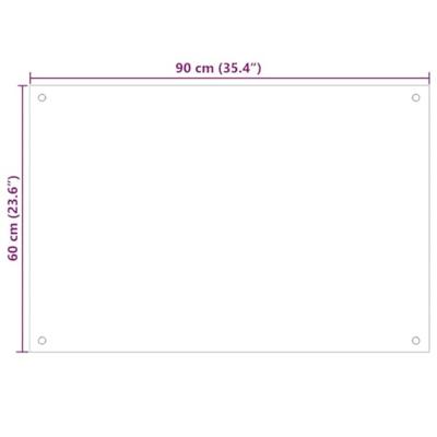 VidaXL Spatscherm keuken 90x60 cm gehard glas transparant